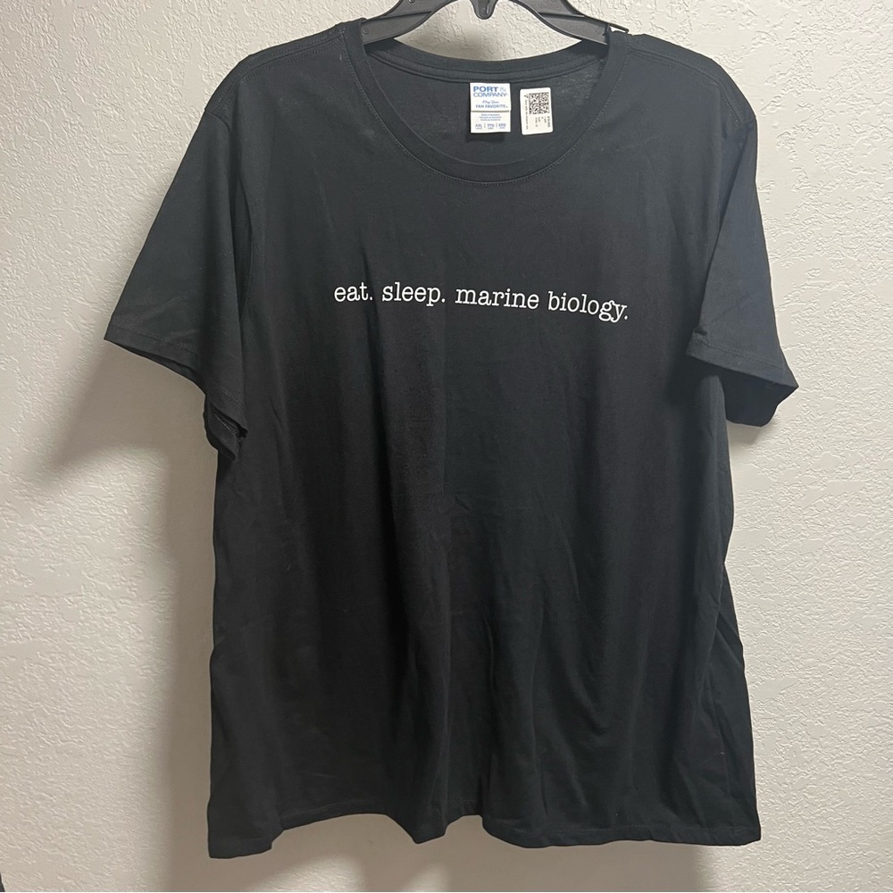 Port&Company Black Marine Biology Graphic T-Shirt NWOT